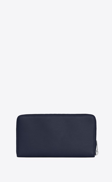 zip around wallet in grain de poudre embossed leather